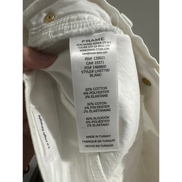 frame le high straight high rise jeans white New size 27 - Picture 7 of 7